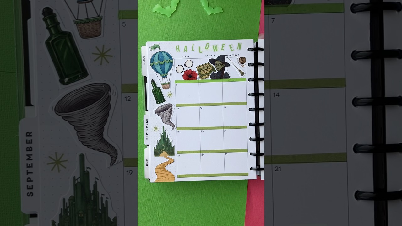Wicked themed monthly sticker hunt page 