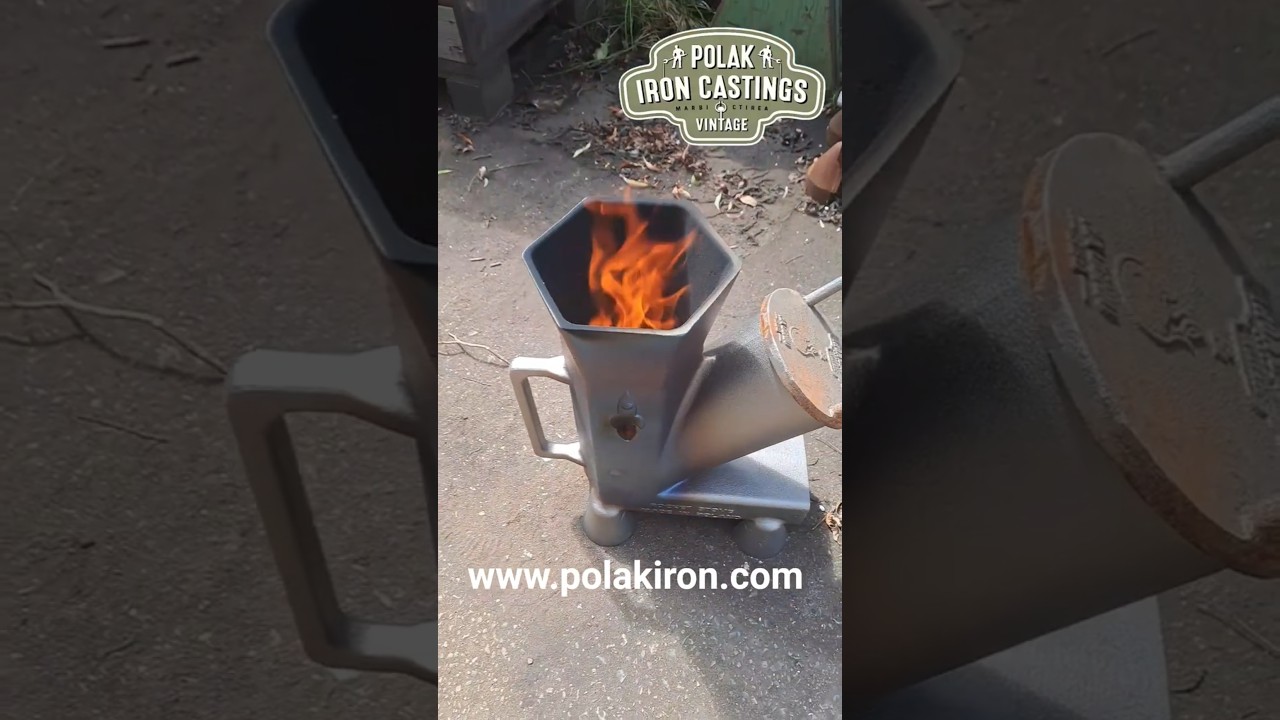 new rocket stove available cast iron solid rocket stove #castironcooking #stove #bbq #outdoorcooking