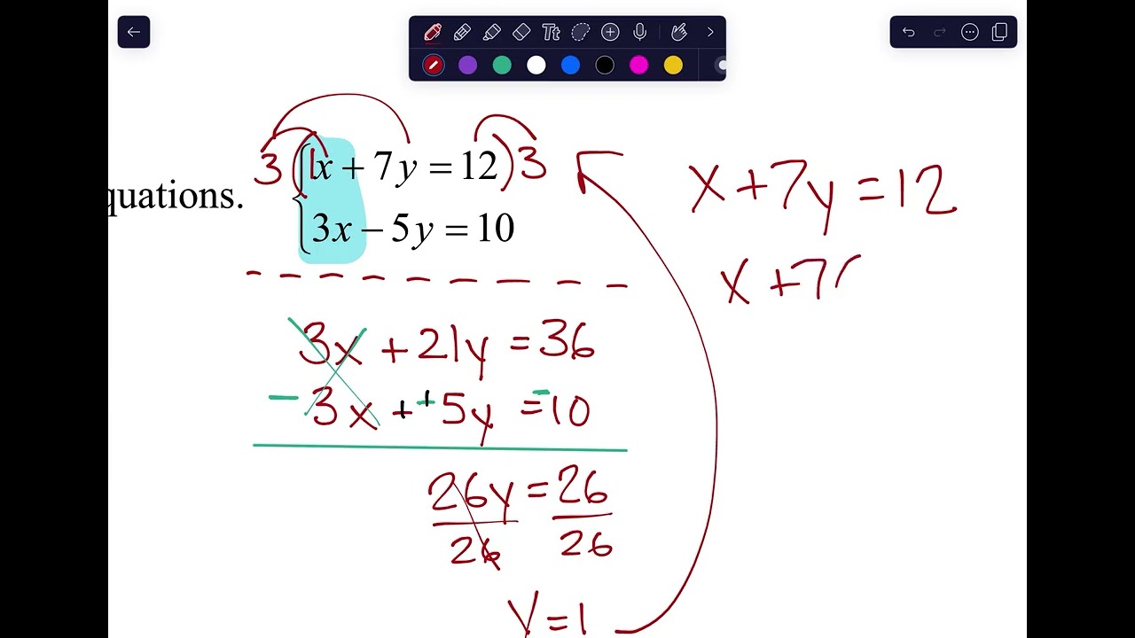 Algebra 1 6.4 System of Equations -Elimination