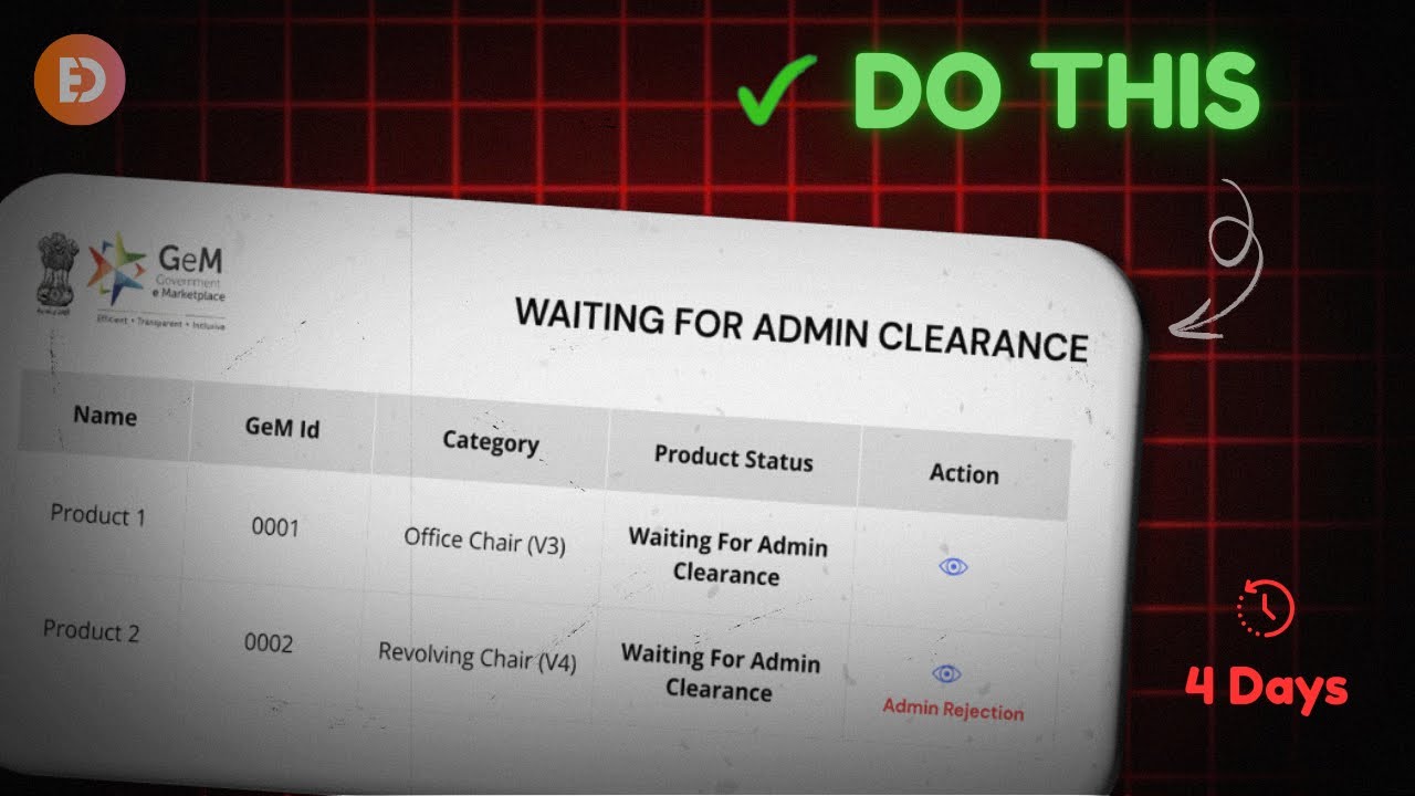 [SOLUTION] GeM Product Upload Waiting for Admin Clearance