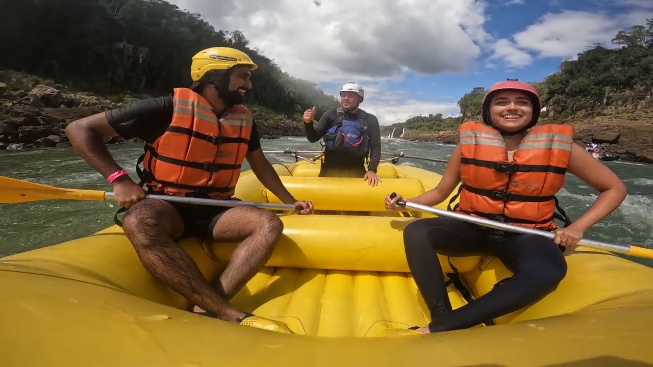 Nate and Kiran Iguazu rafting