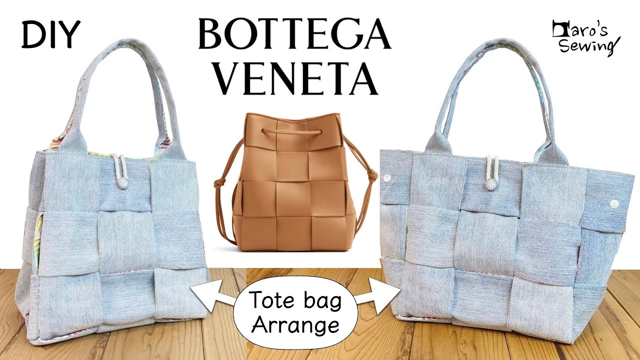[BOTTEGA VENATA] Я положила кассетное ведро в большую сумку. #старыеджинсы #ручная работа #сделай