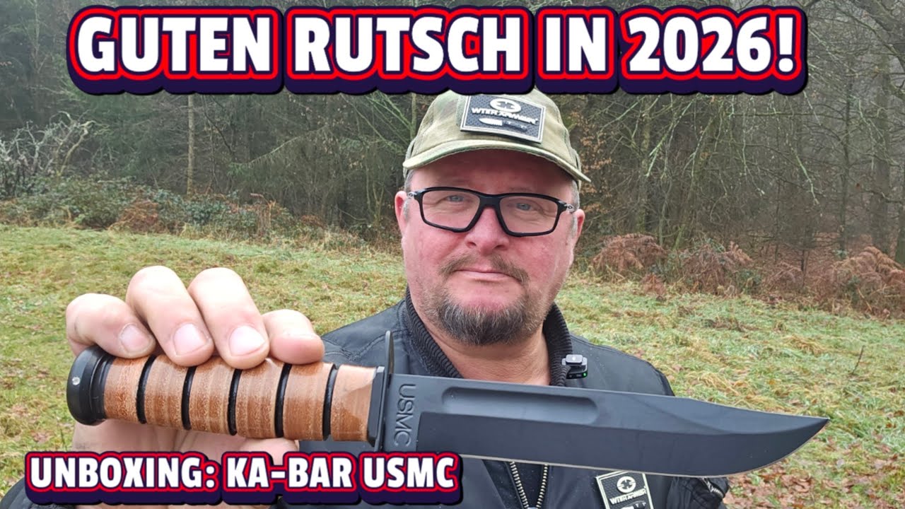 🇩🇪 GUTEN RUTSCH IN 2026 - UNBOXING: Mein Geburtstagsgeschenk: KA-Bar USMC Knife