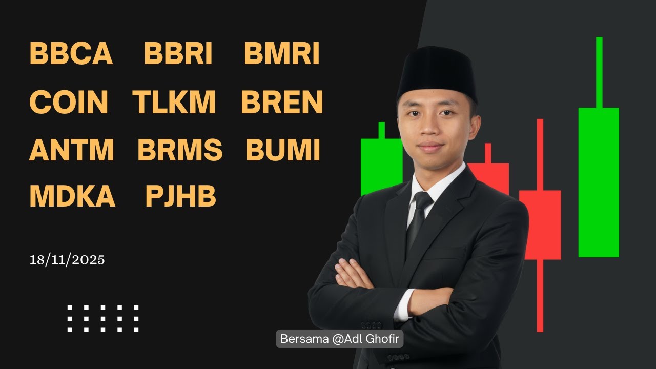 Analisa Saham 18 November 2025, IHSG BBCA BBRI BMRI COIN TLKM BREN ANTM BRMS BUMI MDKA PJHB