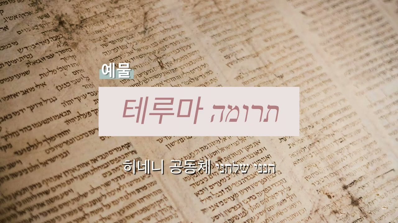 5786 테루마 תרומה ‘예물’ 토라포션