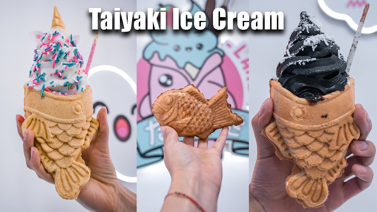 Probando Taiyaki Ice Cream (Postre en forma de pez) en Taiyaki Land - Diana y Aarón (DYA)