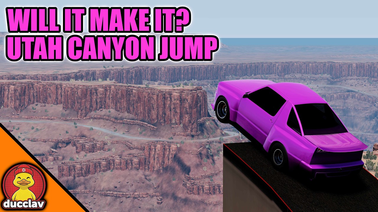Which Car Can Fly Across ALL 3 Canyon Jumps? (BeamNG Drive Challenge)
