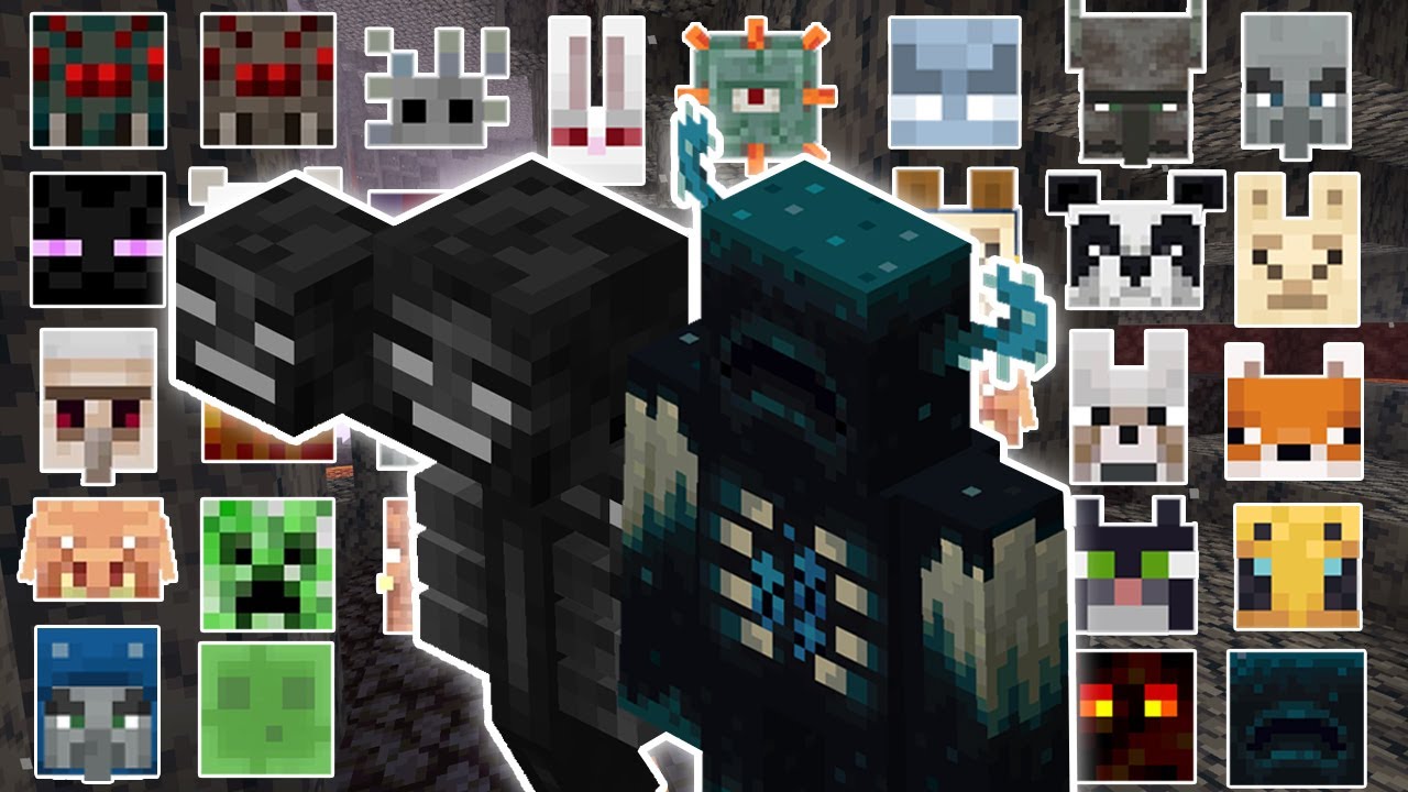 WITHER AND WARDEN VS 125 OF EVERY LIVING MOB | MINECRAFT