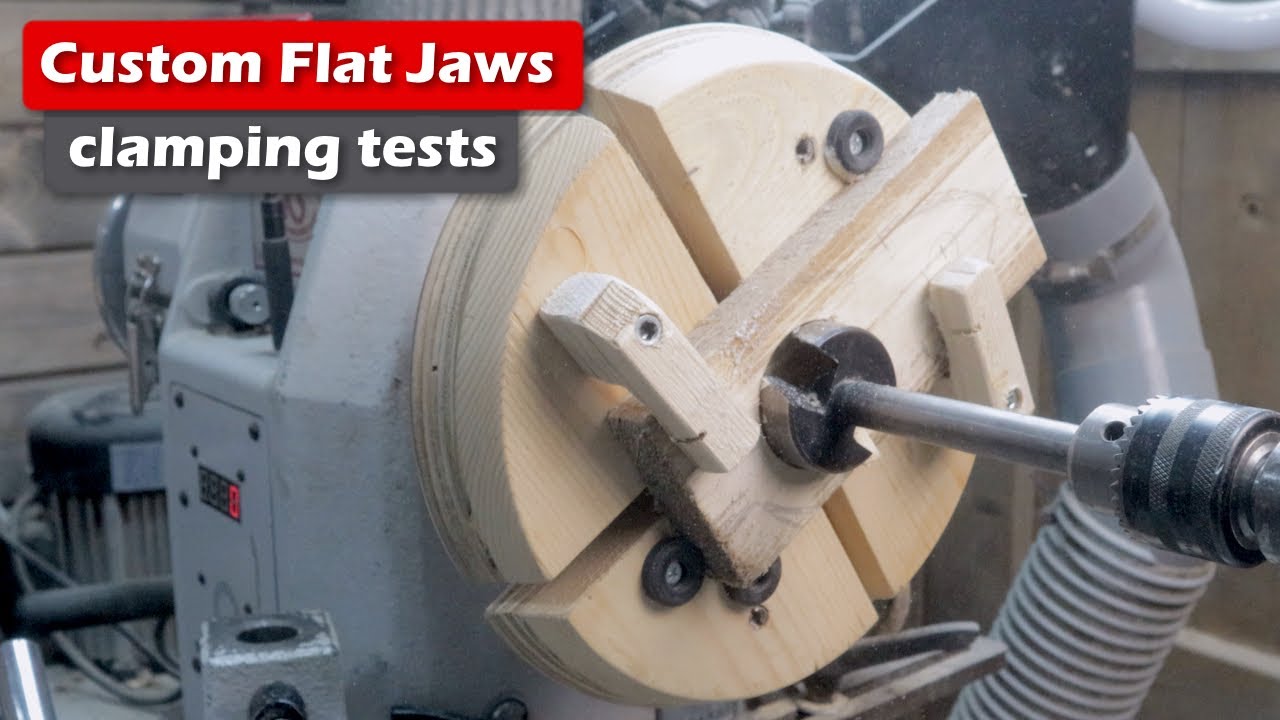 woodturning - home made DIY flat jaws - part 2 - clamping experiments