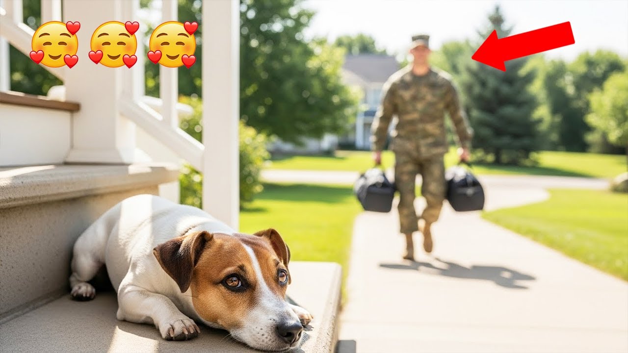 🥰 What happens when a dog sees its soldier dad coming home?