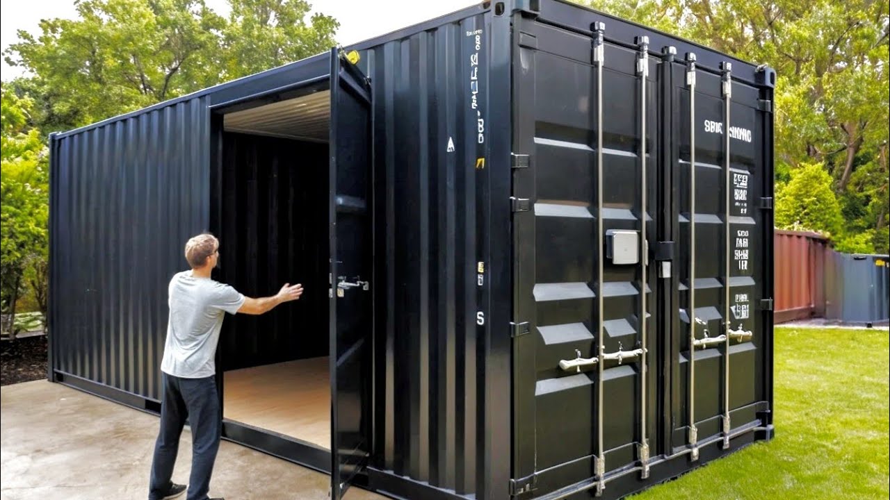 A Man Transforms a Shipping Container into a Private Room! | Start to Finish by @BendheimBoards
