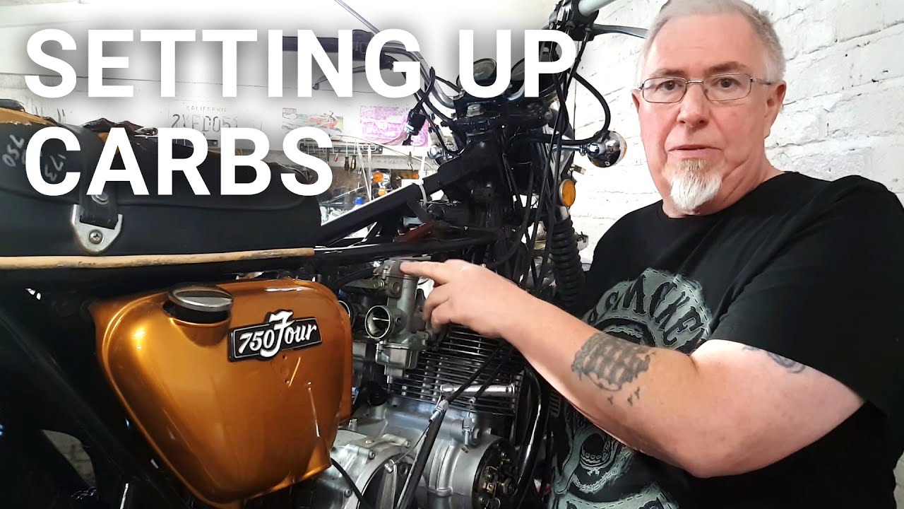 Настройка карбюраторов Honda CB750 [карбюраторы PD42 B K8] | Регулировка тросов дроссельной засло...