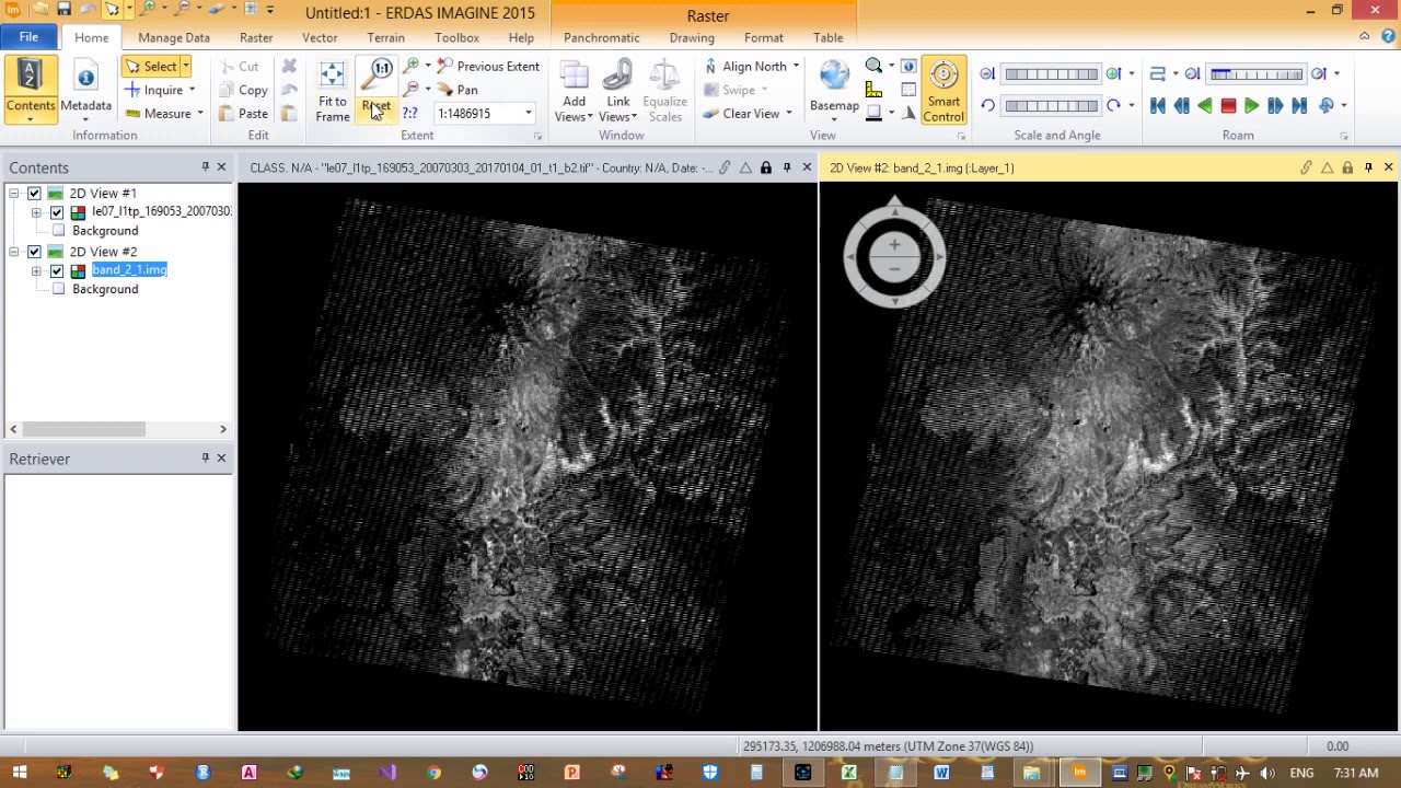 Landsat 7 Scanline Error Correction SLC Using Erdas Imagine [ clear explanation ]