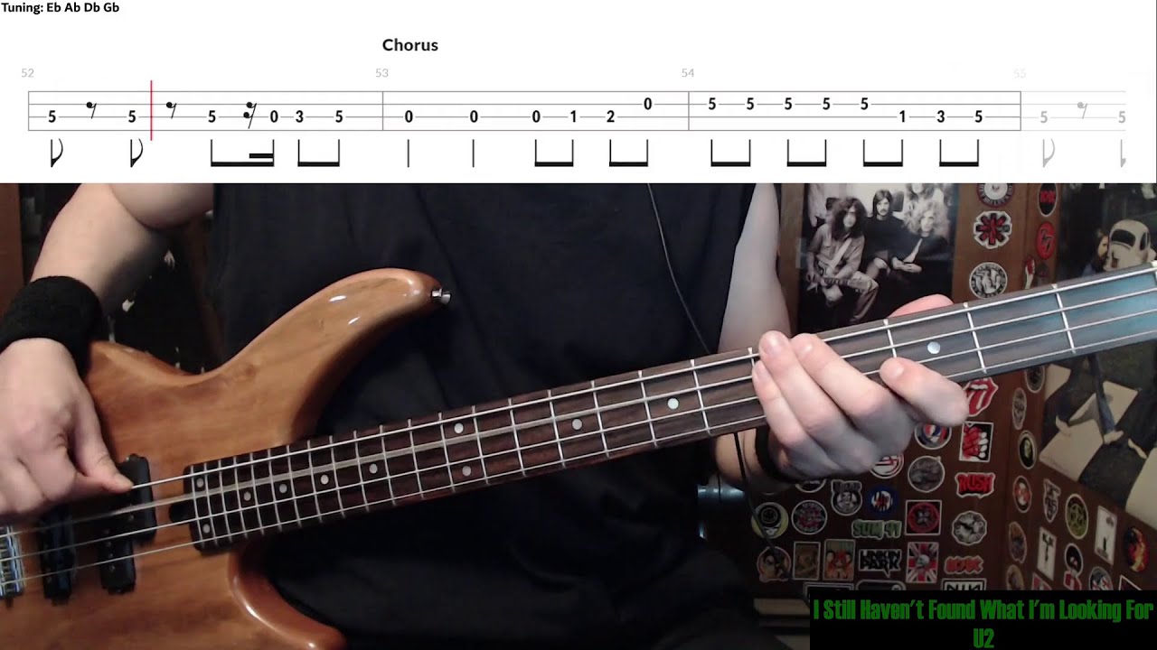 I Still Haven't Found What I'm Looking For by U2 - Bass Cover with Tabs Play-Along