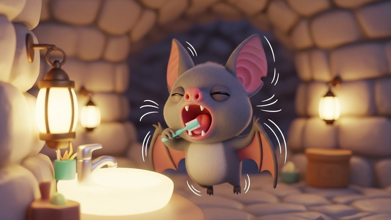 Сонная летучая мышь чистит зубы 🦇🪥😴 | Мультфильм для детей и полезные привычки