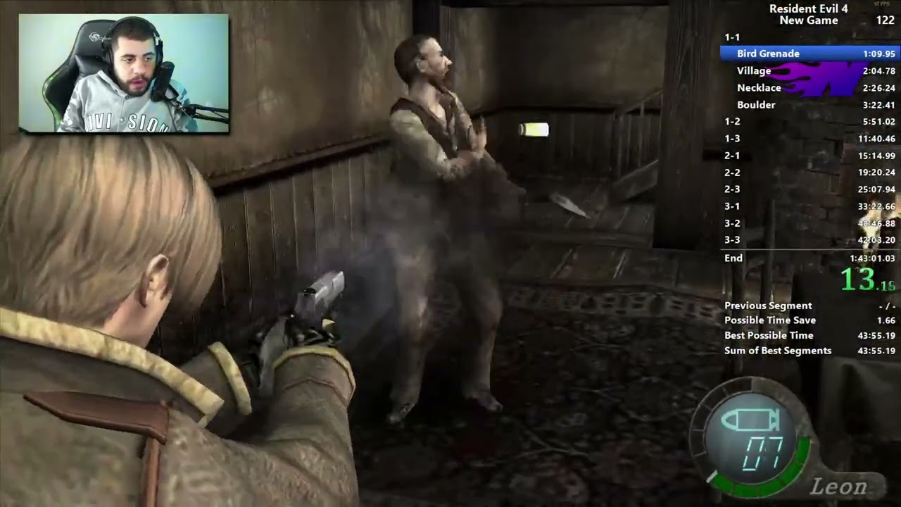 Resident Evil 4 (STEAM) New Game Pro SPEEDRUN - 1h 39m 48s