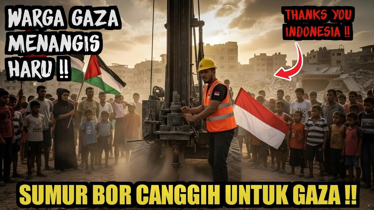 GEMPAR‼️ SEORANG RELAWAN INDONESIA BERHASIL MEMBUAT SUMUR BOR CANGGIH DI PALESTINA