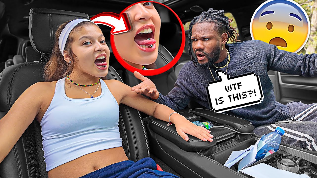 LONDON GETS HER TONGUE PIERCED PRANK ON DAD!! | Shane & Liana