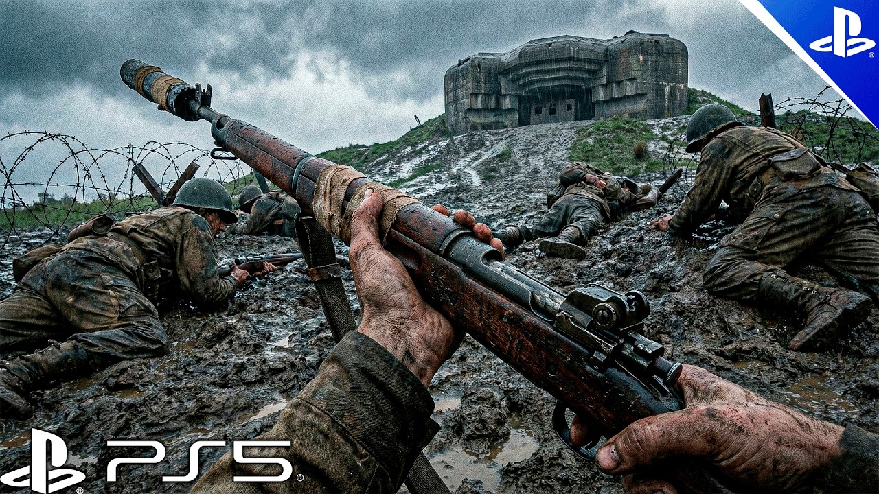 Climbing the hill while the Germans fired at us on D-Day / Call of Duty -  Gameplay Ultra Realistic