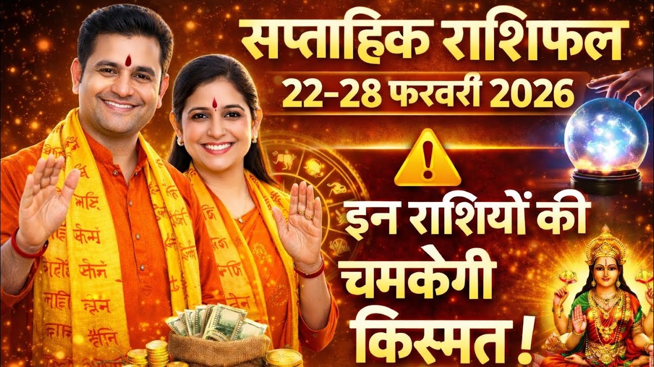 साप्ताहिक राशिफल 22–28 फरवरी 2026 किस को हो सकता है नुकसान और किन की किस्मत चमकने वाली है #horoscope