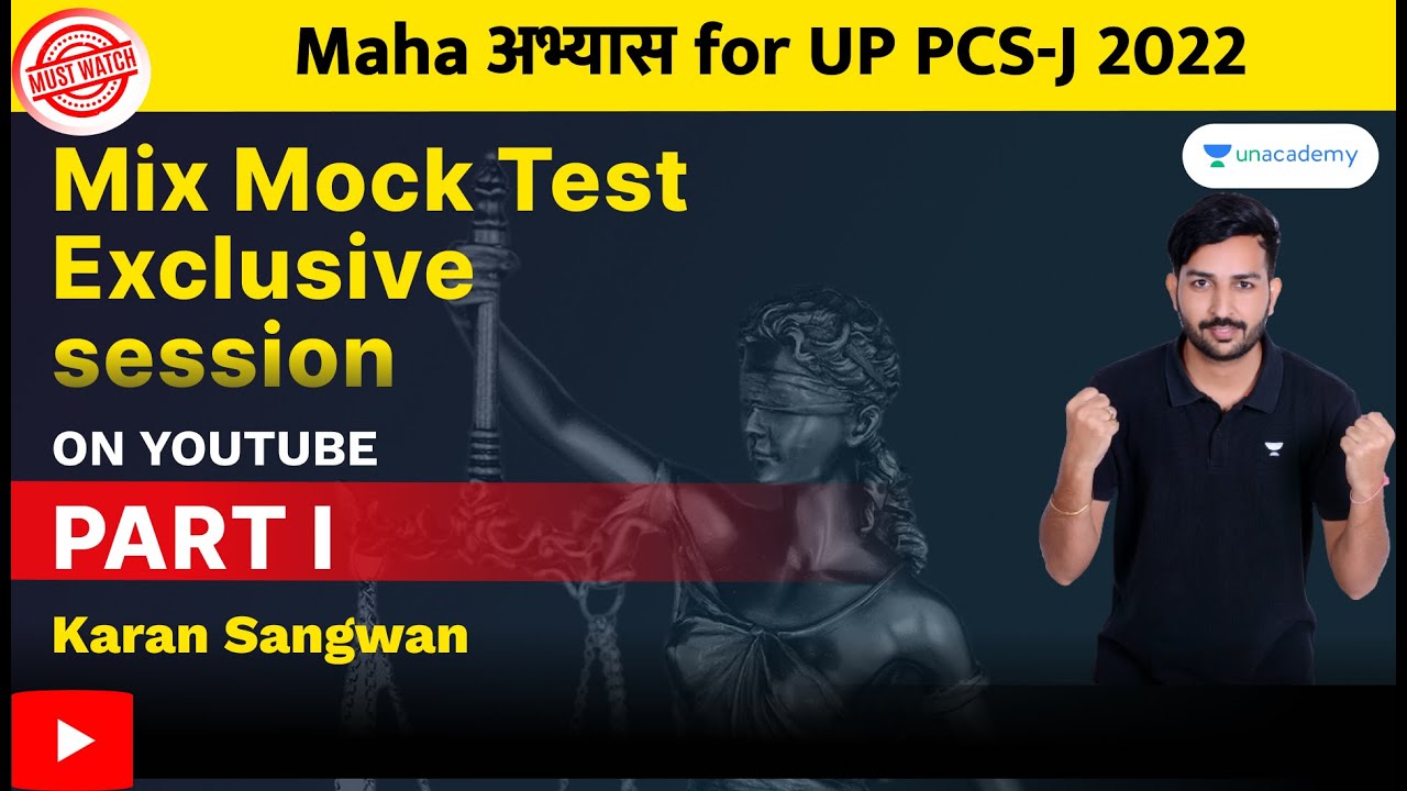 Maha अभ्यास for UP PCS-J 2022 |Mix Mock Test| Part 1 |Special Session | Karan Sangwan Sir