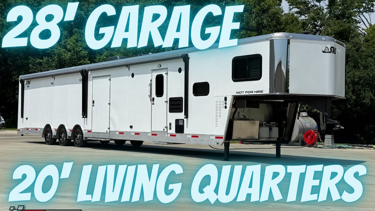 50' Trailer with Living Quarters | 28' Garage | 2022 Shadow Aluminum Trailer