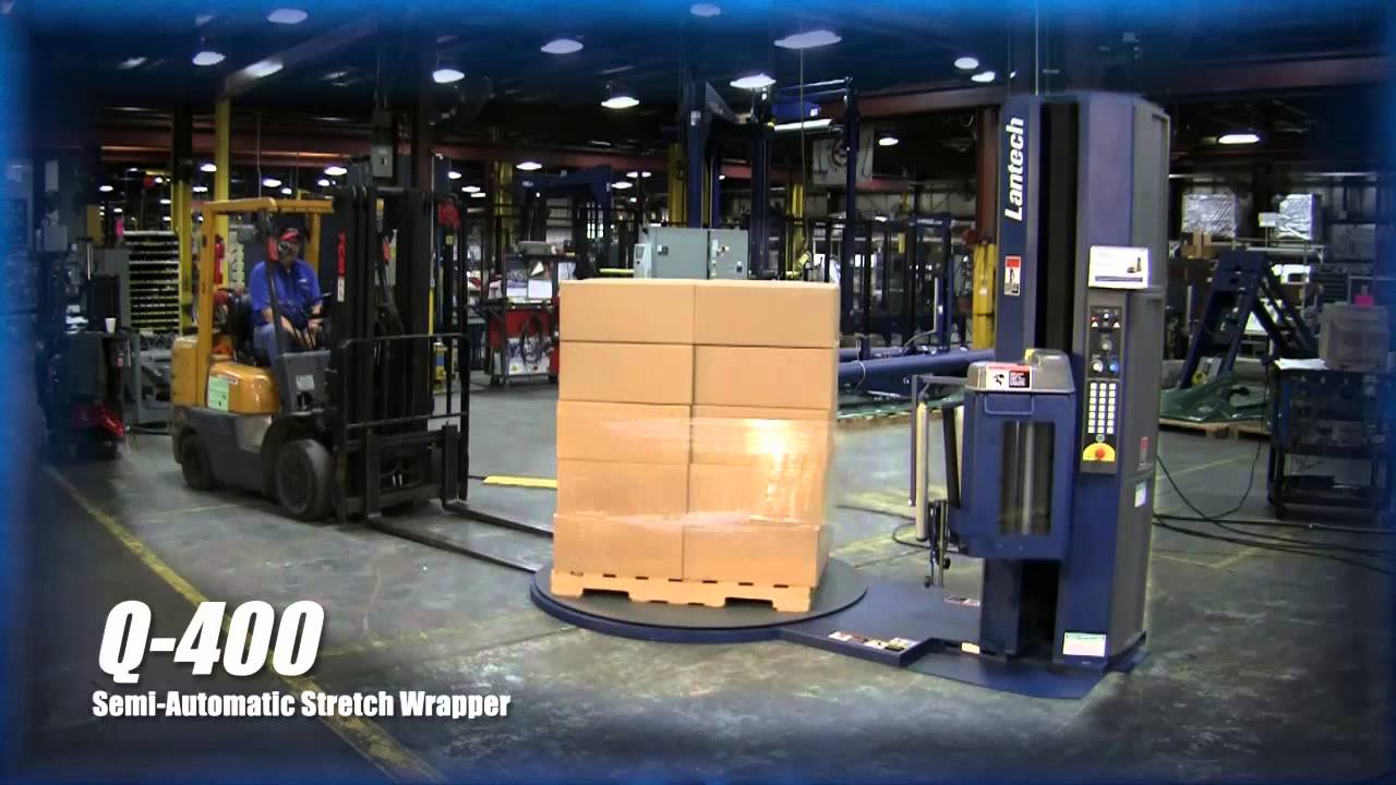 Lantech Q-400 Semi-Automatic Stretch Wrapper