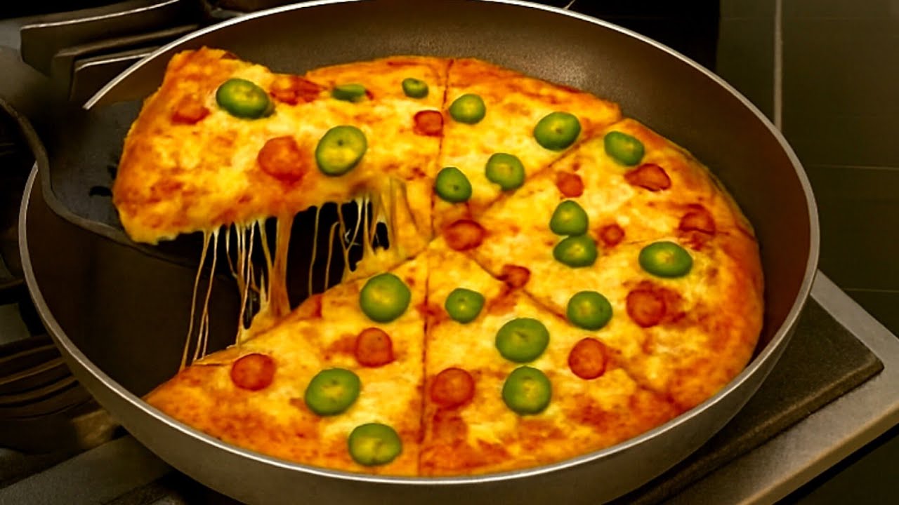How to Make Spicy Pepper Pizza | No Oven No Knead Pizza 🍕🌶️