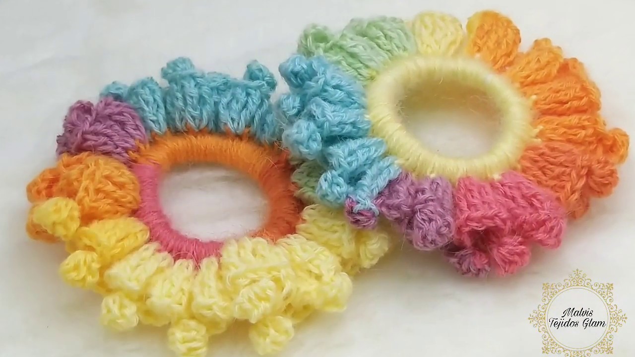 Donitas para el cabello tejidas a crochet / scrunchies