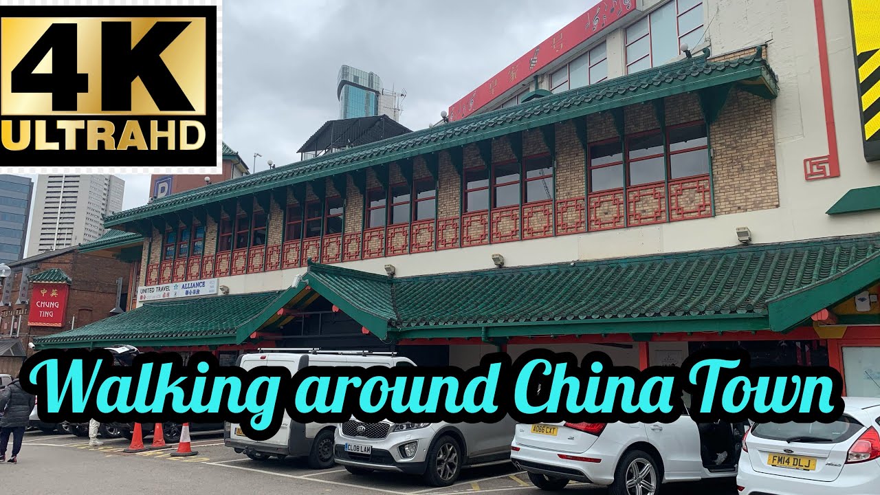 Walking around China town Birmingham city centre England uk