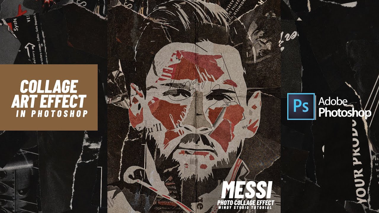 Collage Art Effect in Photoshop l Sports poster