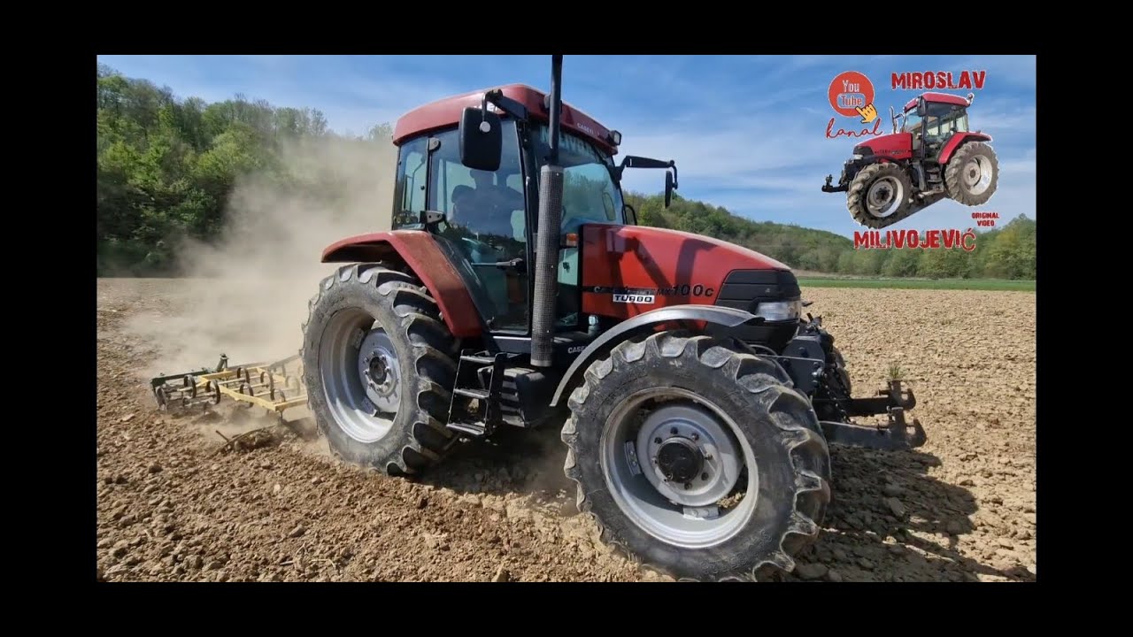 Priprema zemljišta za setvu kukuruza sa Case MX 100C i setvospremač ADA  MERKUR 2,90