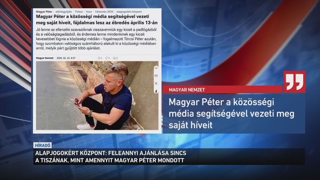 Fele annyi ajánlása sincs a Tiszának, mint amennyit Magyar Péter mondott