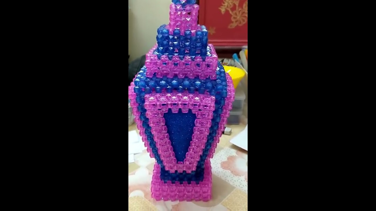 عمل فانوس رمضان بشكل جديد   من الخرز شكله فى غاية الجمال