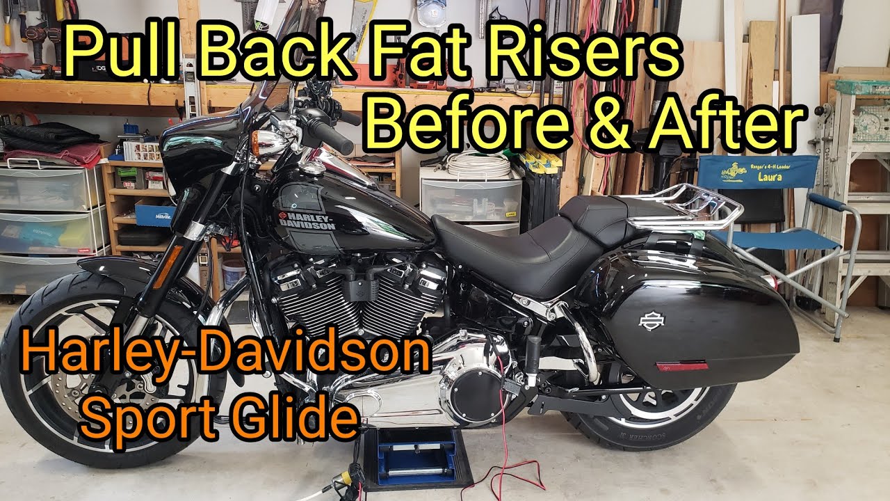 Harley Davidson Sport Glide Curved Pull Back Fat Risers - Before & After