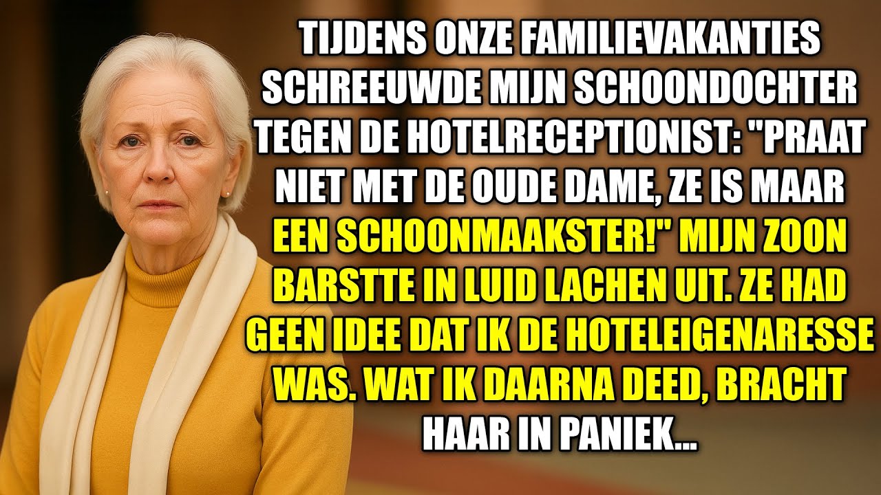 Praat niet met die oude dame! Ze is alleen maar de schoonmaakster!