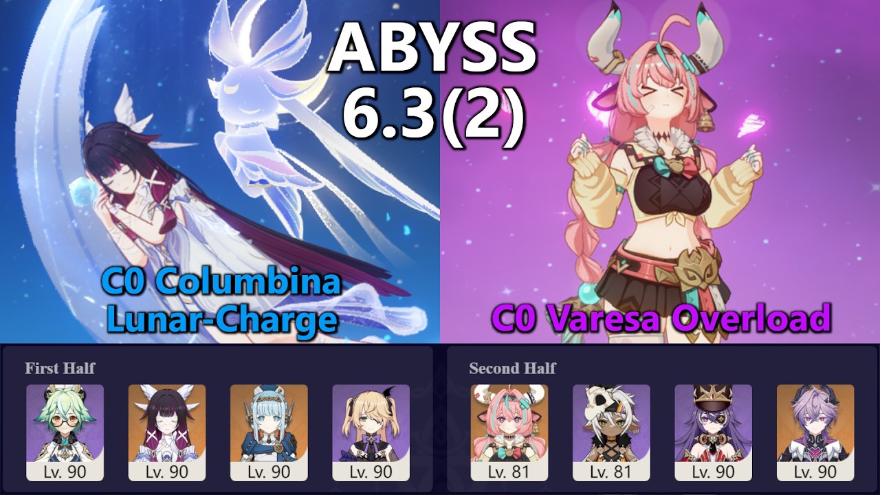 6.3(2) Spiral Abyss Clear || Columbina LC / Varesa Overload || no voiceover no edit