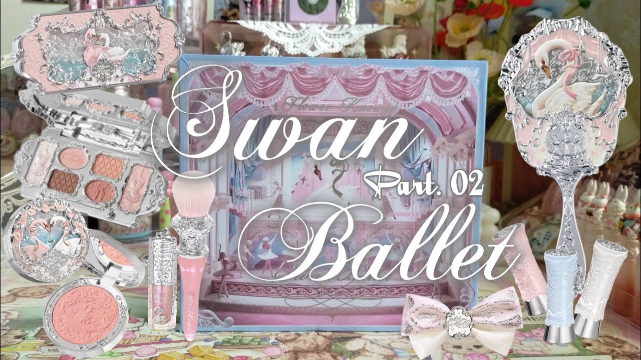𐙚 ASMR FLOWER KNOWS SWAN BALLET UNBOXING (NO MUSIC) & SWATCHES ❀ PINTEREST, COQUETTE, BALLETCORE 2