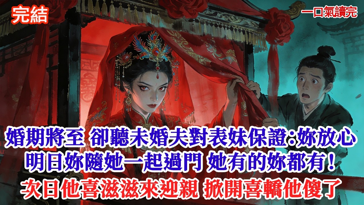 婚期將至，我找小王爺商量禮單，卻聽他對表妹保證：妳放心，明日妳隨她一起過門，妳是平妻，她有的妳都有。我冷笑一聲，次日他喜滋滋來迎親，掀開喜轎他傻了#追妻火葬場#愛情#小說#古言 #有聲小說 #情感故事