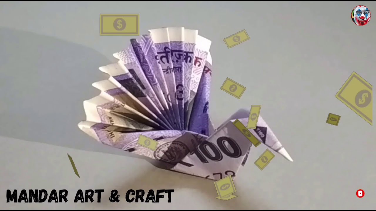 🦚PEACOCK 🦚 HOW TO MAKE MONEY ORIGAMI PEACOCK FOLDING INSTRUCTIONS NEW 100 RUPEES NOTE | DIY PEACOCK