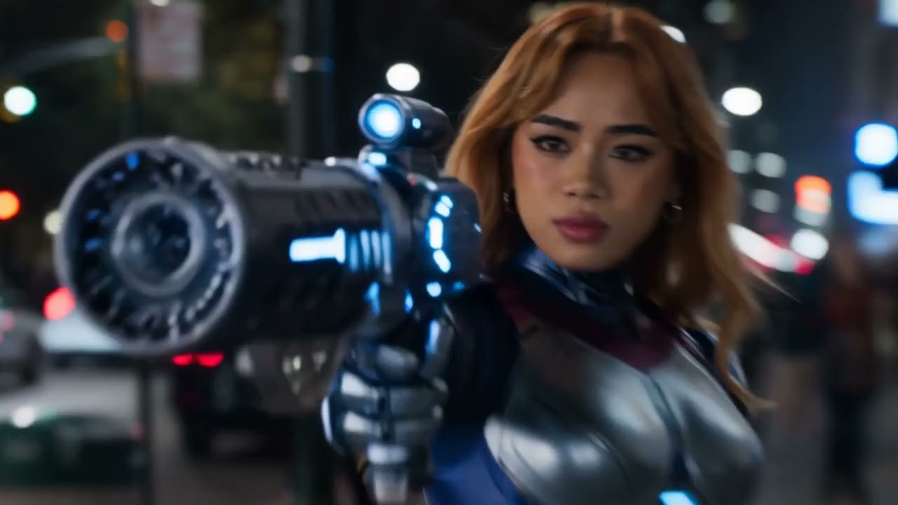 City Attack Scene | Realistic Action Movie Style #ActionScene #CityFight #SuperheroGirl #Cinematic