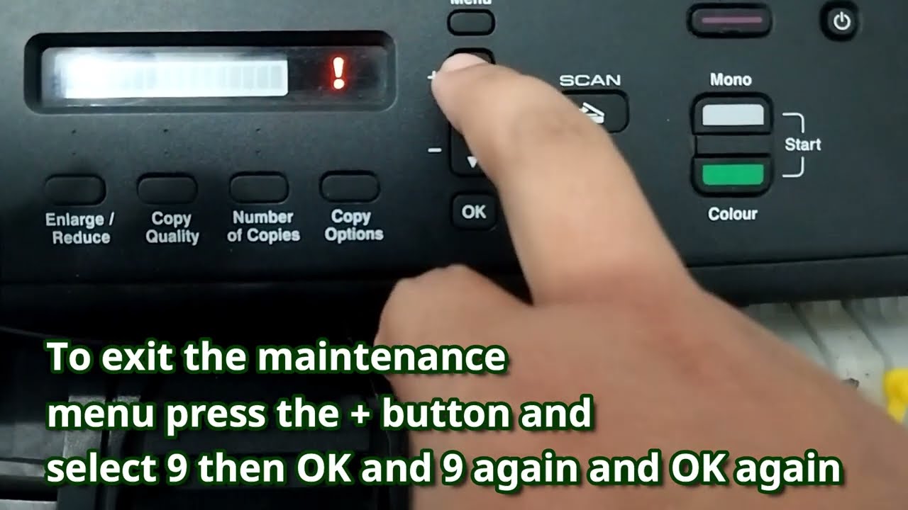 Reset Brohter DCP J140 Error InkBox NearFull See Troubleshooting in User's Guide