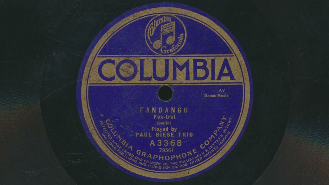 1920 PAUL BIESE TRIO Fandango ORIGINAL EARLY JAZZ RECORDING - 78 RPM Record