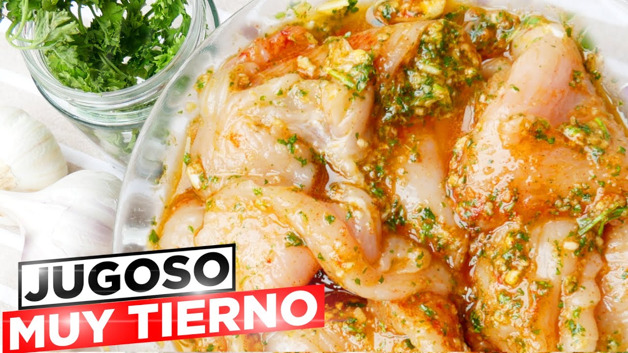 COMO MARINAR PECHUGA DE POLLO 🍗😛 Para hacer A LA PLANCHA o A LA BRASA 😍🥩 JUGOSA, SABROSA y TIERNA