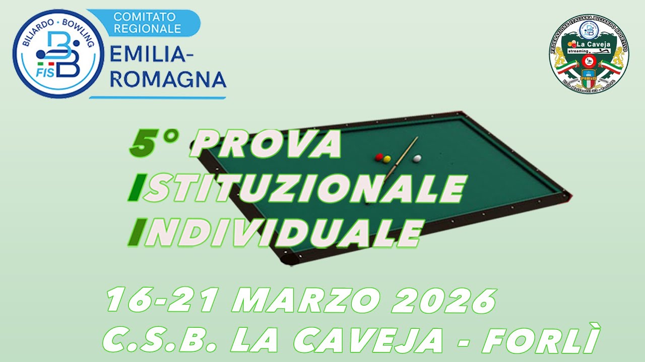 5° Prova Istituzionale Individuale ER  2026 19-03  stream 5 - 1° cat