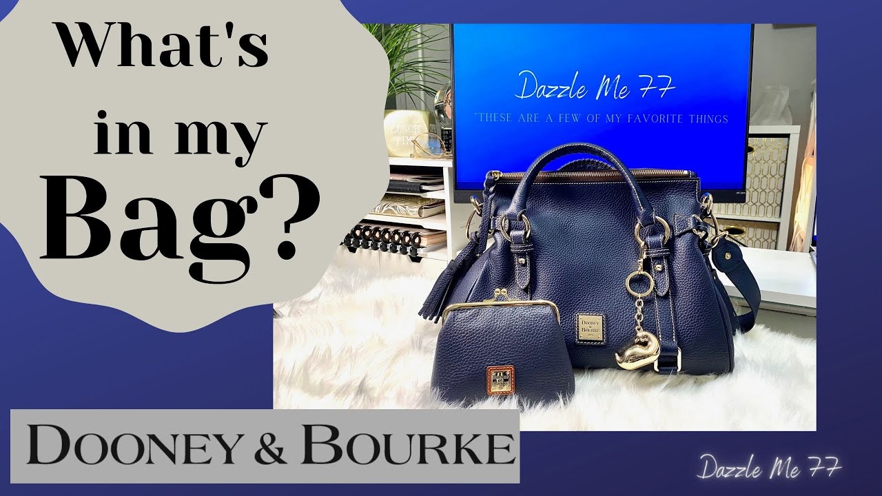 What’s in my bag? Dooney & Bourke Midnight Blue All Weather Leather Satchel 💼