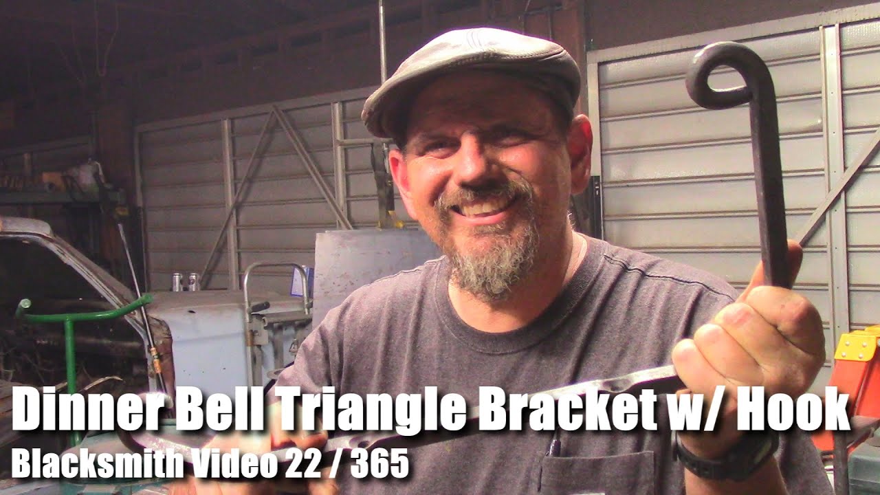 Dinner Bell Triangle Bracket with Hook Blacksmith Video 22 of 365