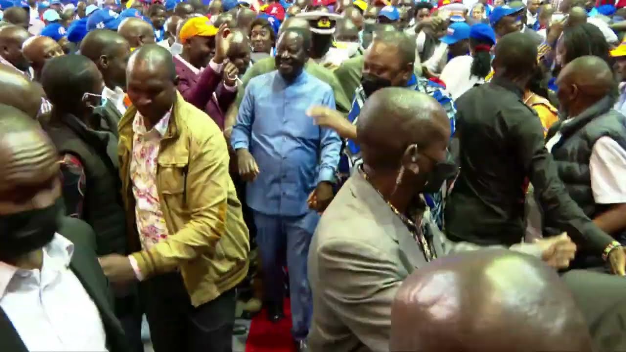 HOW PRESIDENT UHURU & RAILA EXITED KICC AFTER NAMING OF AZIMIO LA UMOJA FLAGBEARER!!