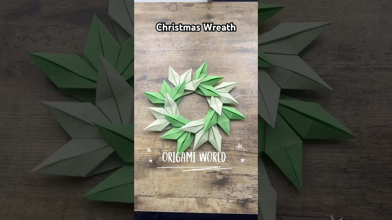 ORIGAMI CHRISTMAS WREATH EASY TUTORIAL | DIY CHRISTMAS DECOR | HOW TO MAKE WREATH LEAF STEP BY STEP