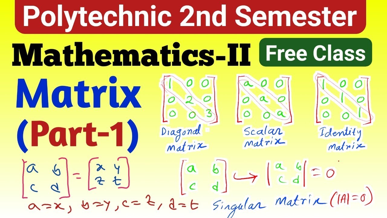 Matrix (Part-1) | Mathematics-II | 2nd Semester of Polytechnic | NatiTute